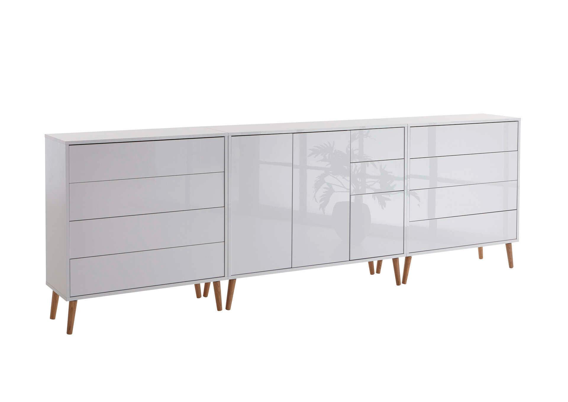 Sideboard Mailand Weiß/Weiß Hg B:263,5cm