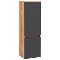 Midischrank Kopenhagen B: 40 cm Grau/Eiche Dekor - Eichefarben/Silberfarben, KONVENTIONELL, Holzwerkstoff (40/130/35cm) - Held