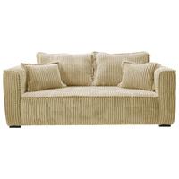 Sofa Modena Inkl. Kissen Beige, B: 223 Cm - Beige/Schwarz, Design, Textil (223/95/121cm) - MID.YOU