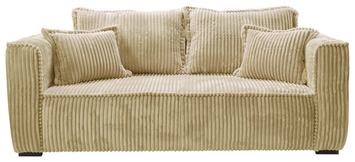 Sofa Modena Inkl. Kissen Beige, B: 223 Cm - Beige/Schwarz, Design, Textil (223/95/121cm) - MID.YOU