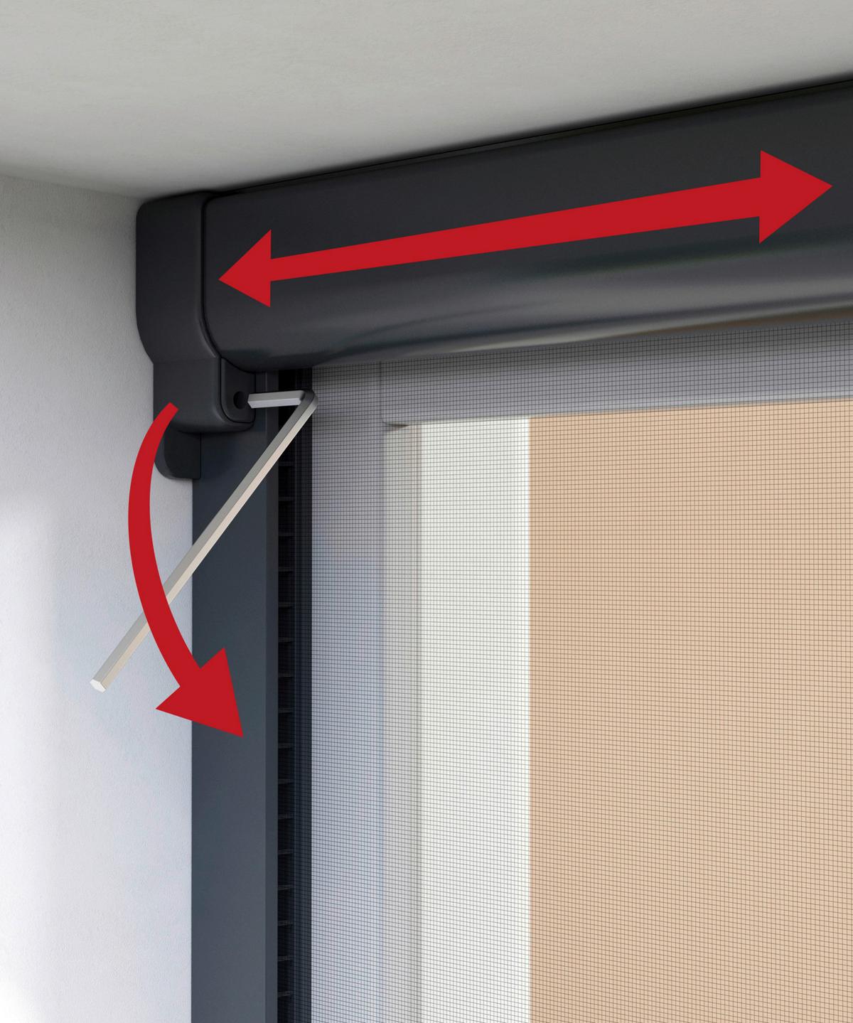 Fliegengitter Rollo 100x160 Cm Anthrazit Ohne Bohren - Anthrazit, Basics (100/160cm)