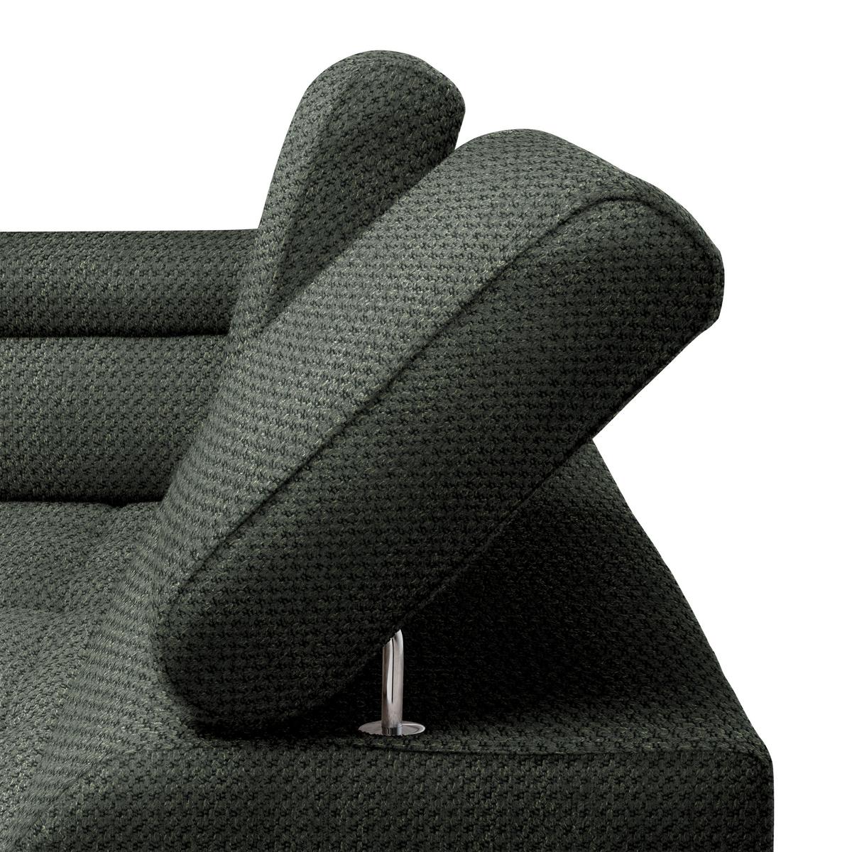Rohová sedačka GRINALDI, levá, tmavě zelená - černá/tmavě zelená, Moderní, textil/plast (206/283cm) - Premium Living