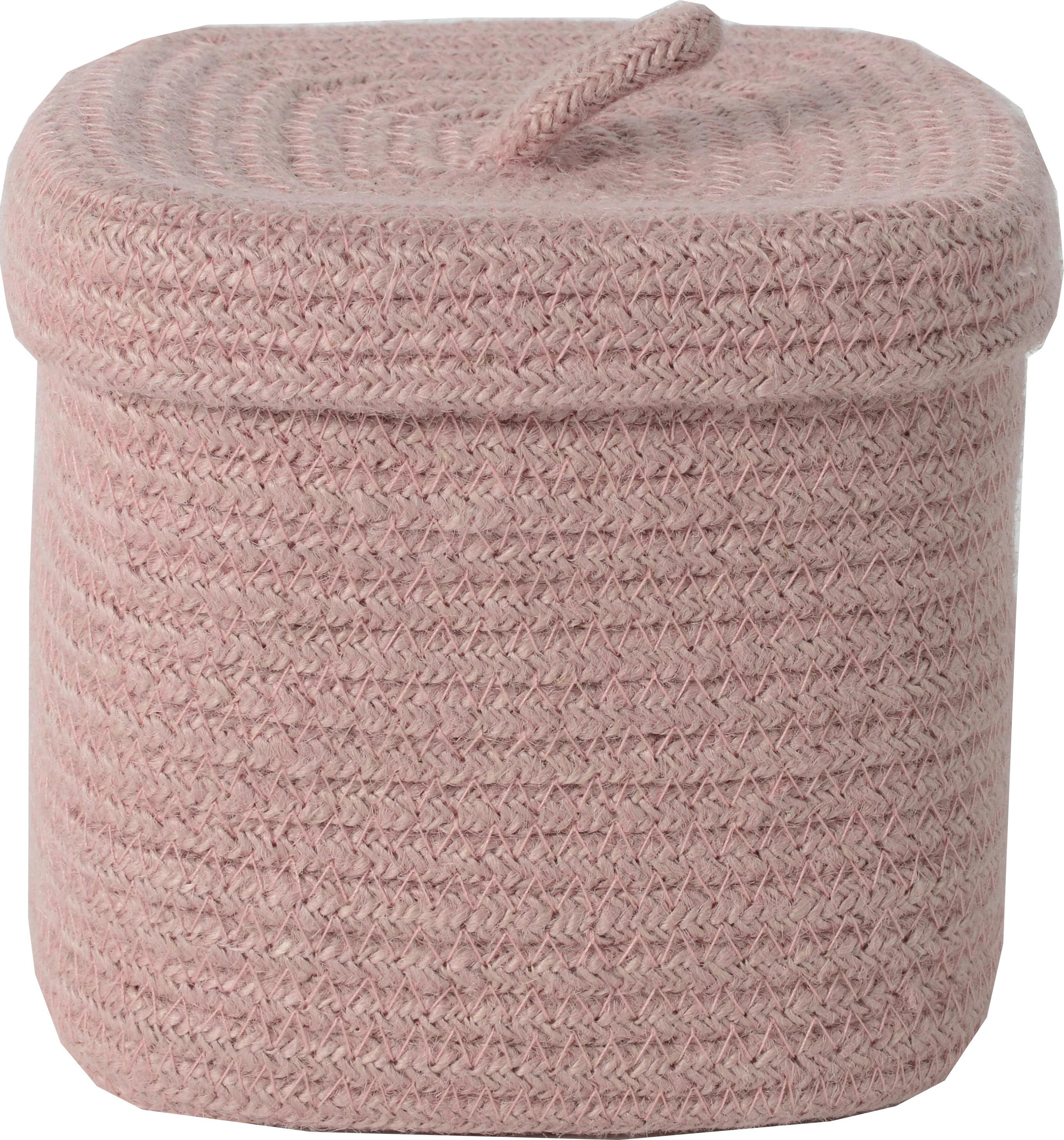 Koš ROMY - růžová, Konvenční, textil/plast (18/16/18cm) - Mömax