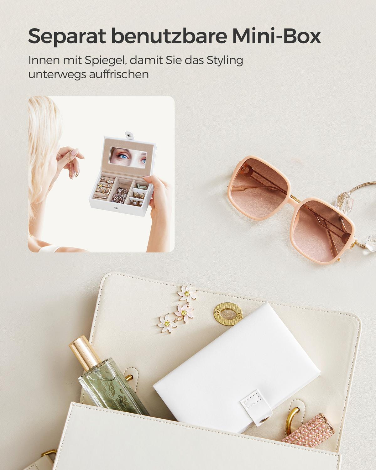 Schmuckkästchen Weiß B: 26 cm - Weiß, LIFESTYLE, Holzwerkstoff (26/17,4/18,2cm)