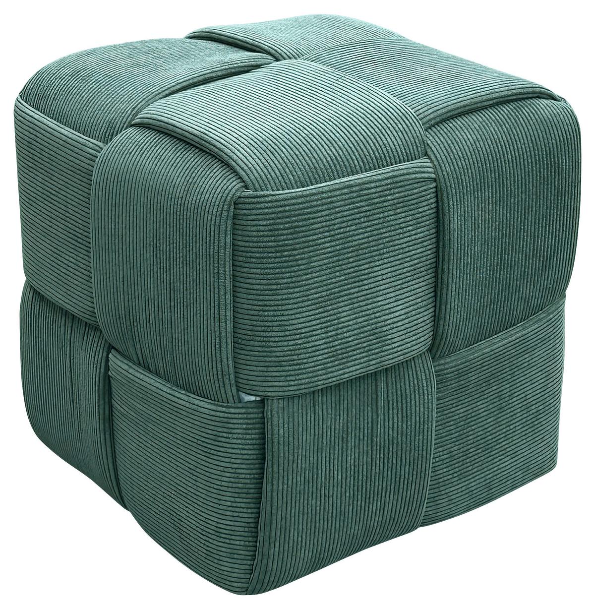 Pouf Urban Dunkelgrün Gepolstert - Dunkelgrün, Design, Textil (40/40/40cm) - MID.YOU