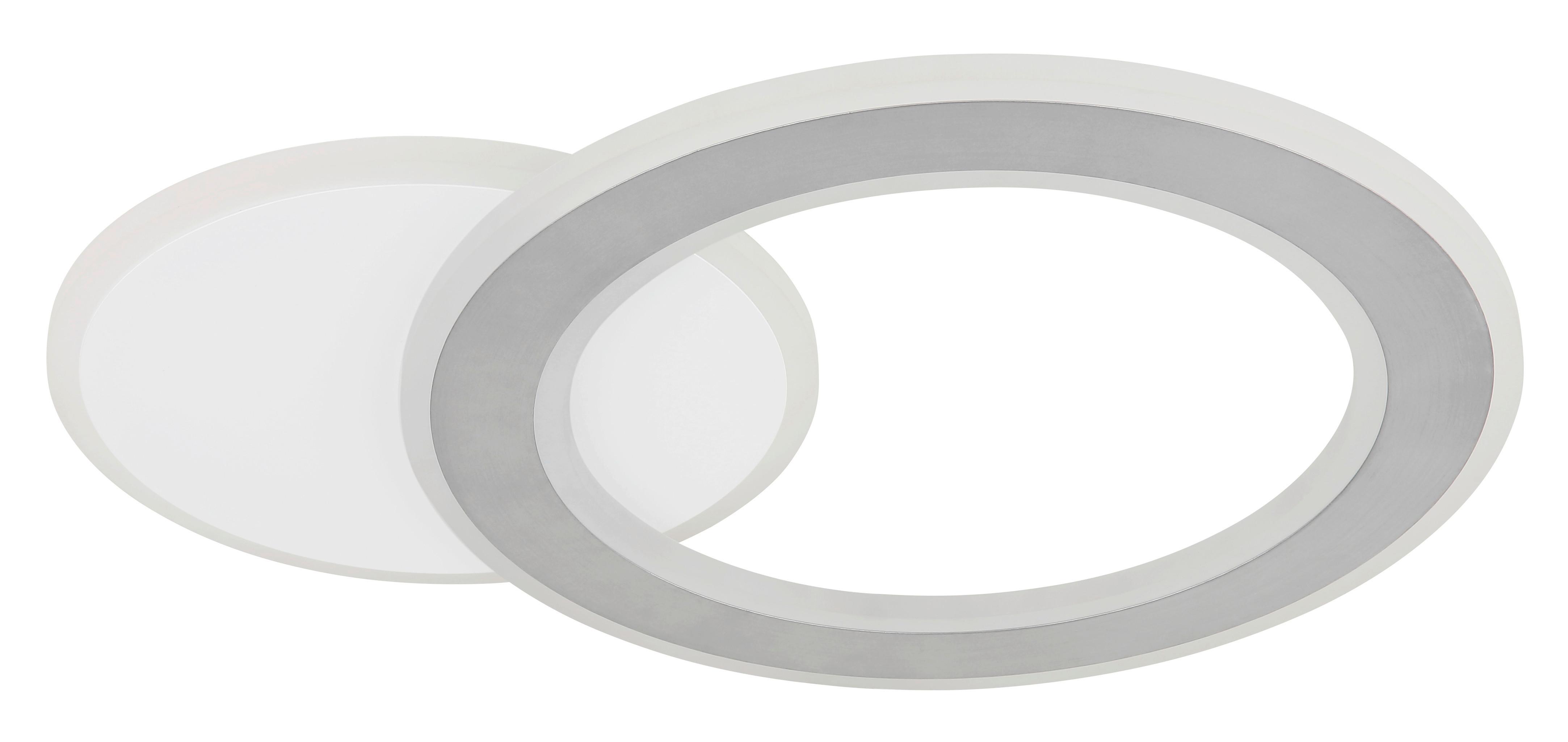 LED-Deckenleuchte 2700-6000k - Hellgrau/Schwarz, Design, Kunststoff/Metall (51/38/4cm) - Globo