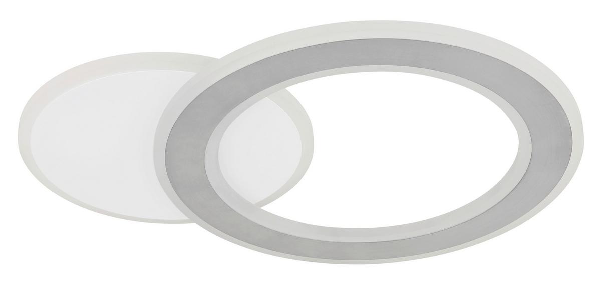 LED-Deckenleuchte 2700-6000k - Hellgrau/Schwarz, Design, Kunststoff/Metall (51/38/4cm) - Globo