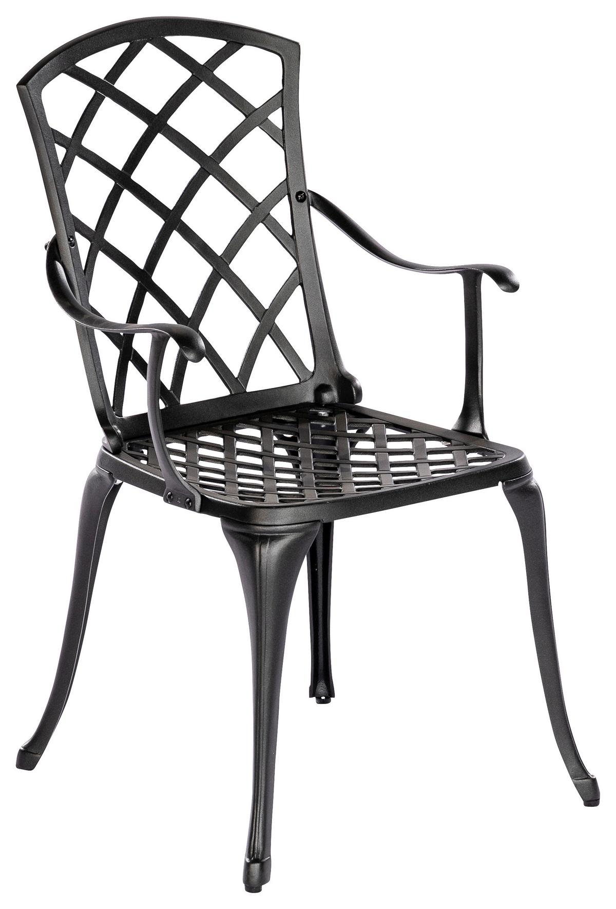 Balkonset Rhodos - Graphitfarben/Grau, MODERN, Textil/Metall - Gardenson