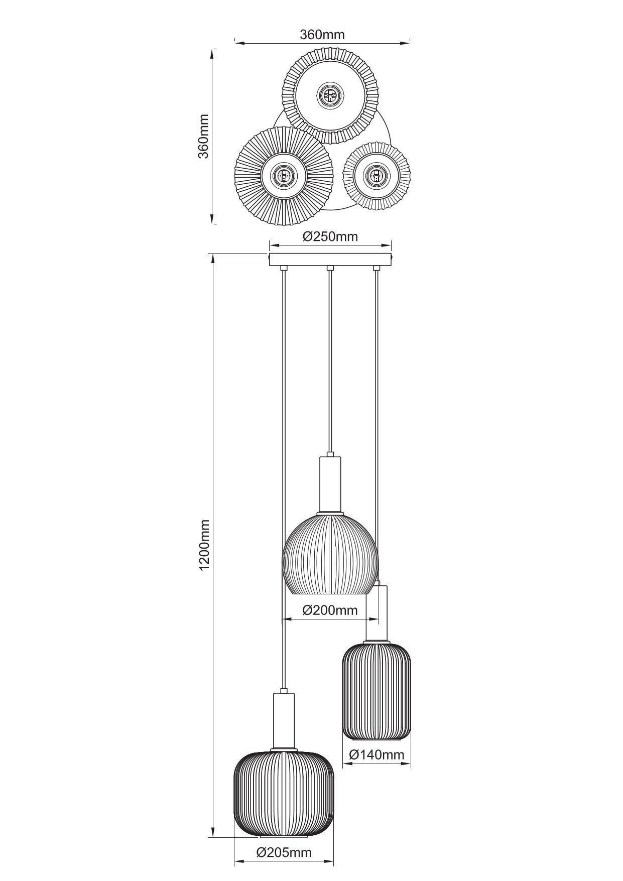 ZÁVESNÉ SVIETIDLO SCHER - čierna/biela, Modern, kov/sklo (36/120cm) - Mömax