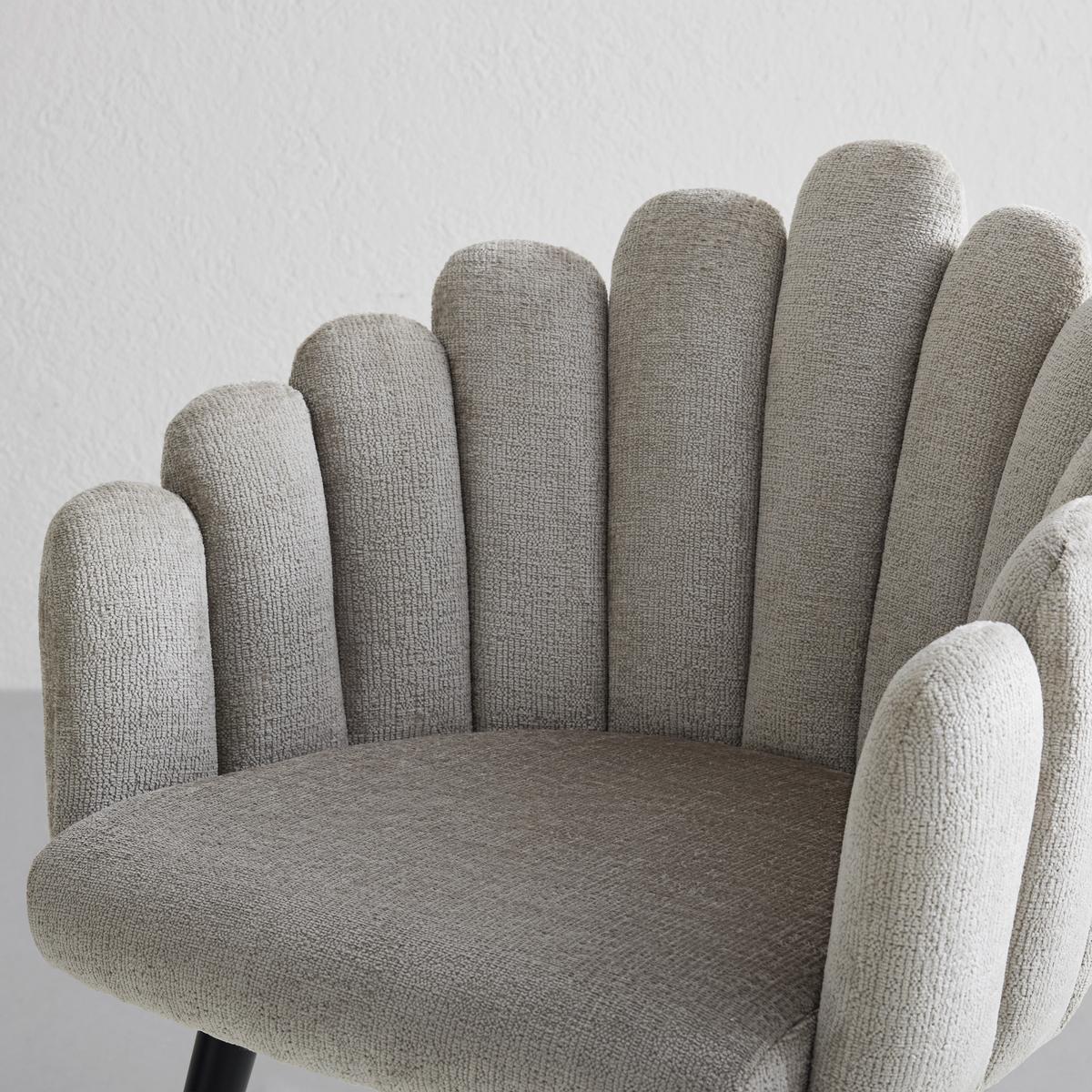 Jídelní křeslo SIBYL šedá - černá/šedohnědá, Romantický / Rustikální, kov/textil (63/84/58cm) - Premium Living