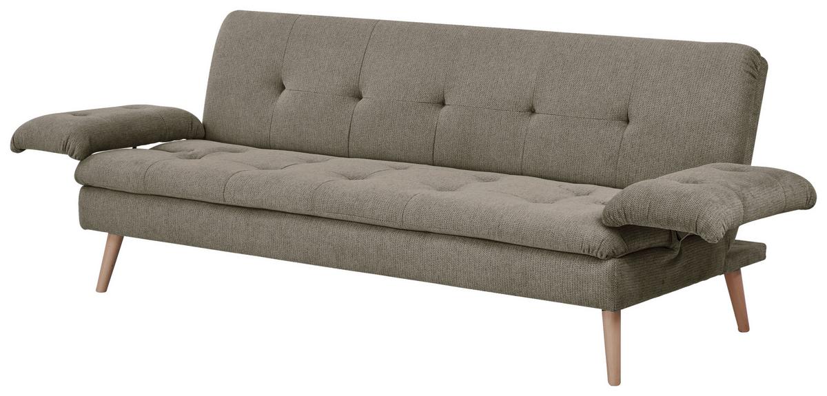 Schlafsofa Armano Braun B: 190 cm - Braun/Naturfarben, Basics, Holz/Textil (190/83/87cm) - P & B