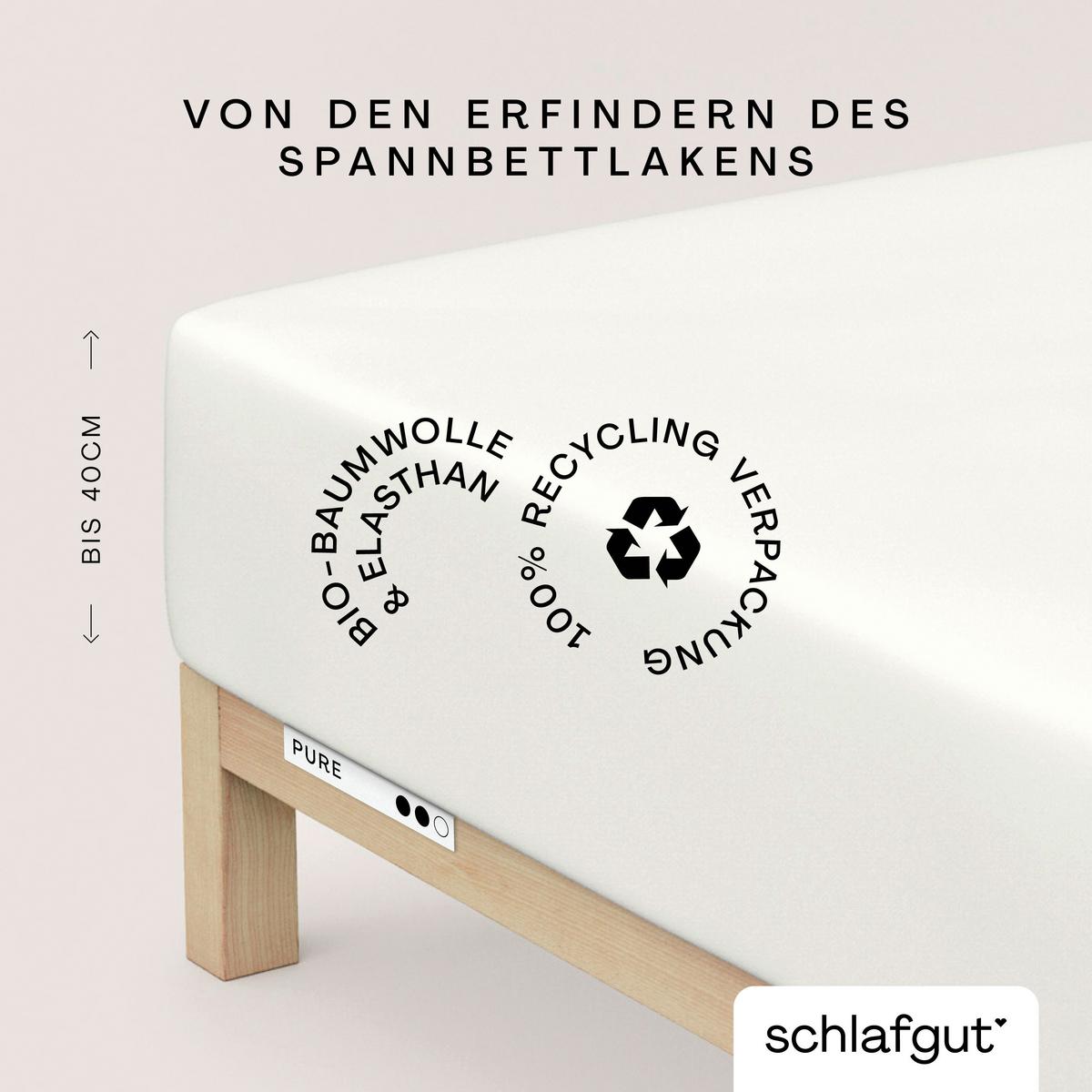 Boxspring-spannleintuch Pure Boxspring - Perlmutt, Basics, Textil (90-100/190-220cm) - Schlafgut