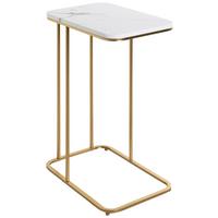 PRÍRUČNÝ STOLÍK ALBUFEIRA - zlatá/biela, Trend, kov/kompozitné drevo (45/67/30cm)