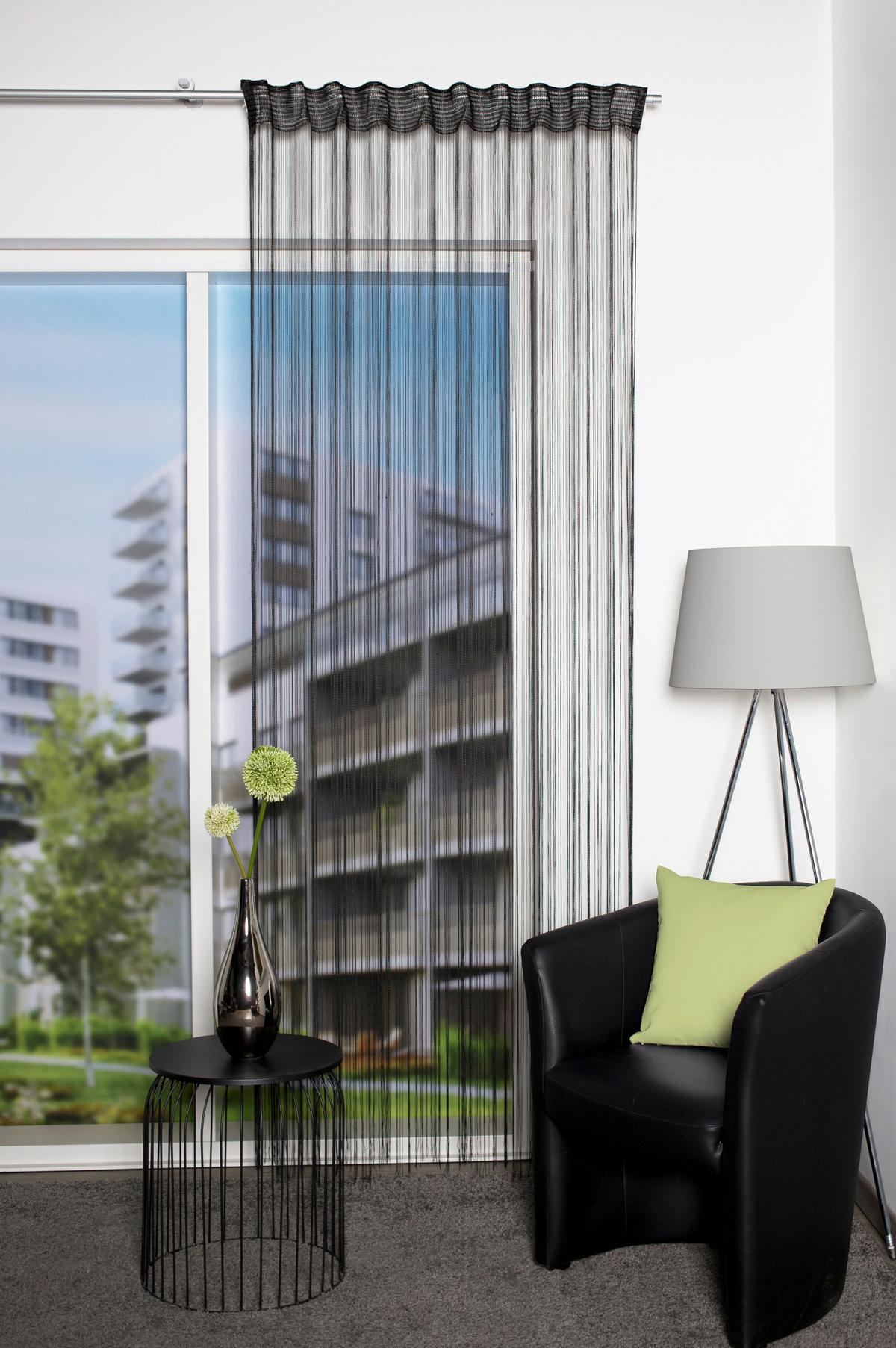 Fadenvorhang Simino - Schwarz, Basics, Textil (145/245cm)