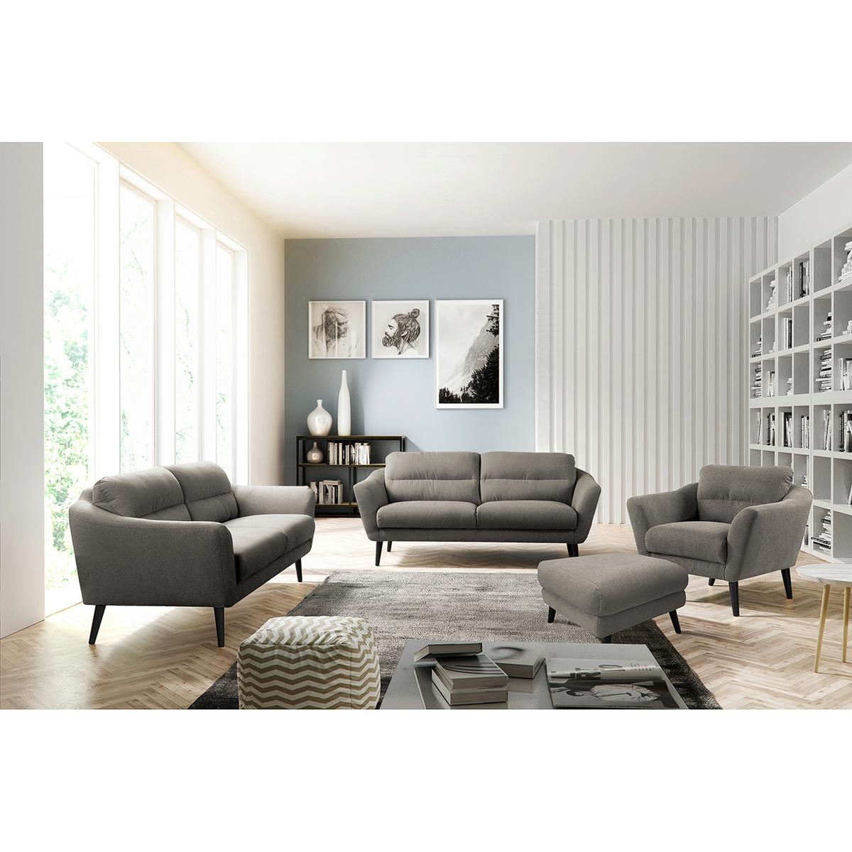 Hocker Tromso Grau B: 61 cm - Schwarz/Grau, Design, Textil (61/49/65cm) - Livetastic