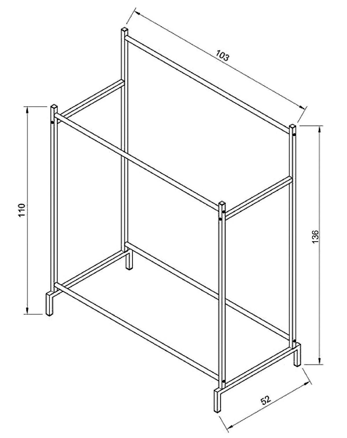 Kleiderständer Labol Weiß B: 103 Cm - Weiß, Design, Metall (103/136/52cm) - MID.YOU