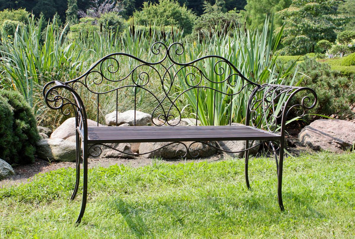 Gartenbank Eisen 2-sitzer Selene - Rostfarben, MODERN, Metall (143/92,5/51cm)