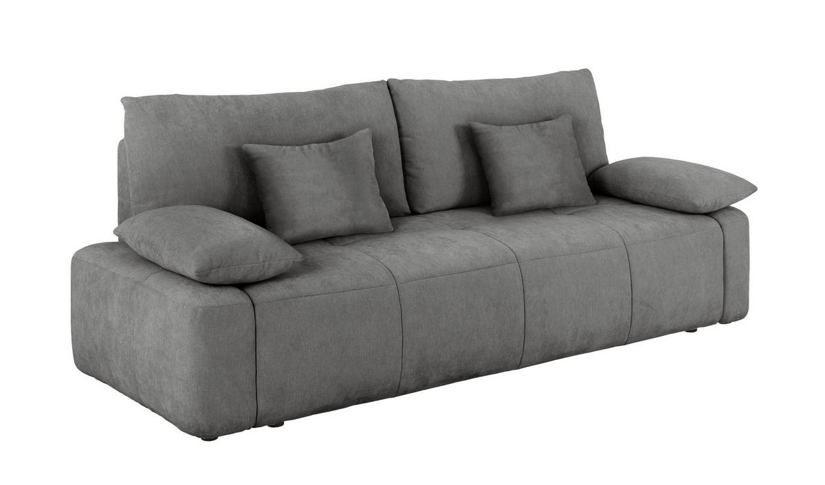 Schlafsofa Hello Lux 3Dl Grau B: 240cm - Schwarz/Grau, Design, Textil (240/93/108cm) - MID.YOU