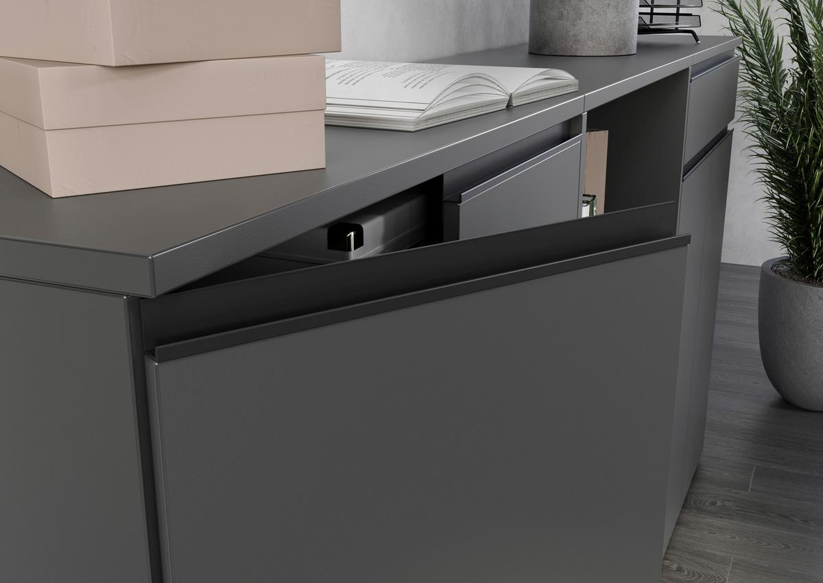 Aktenschrank Bedano Graphitfarben B: 81cm - Graphitfarben, MODERN, Holzwerkstoff (81/120/40cm) - Germania