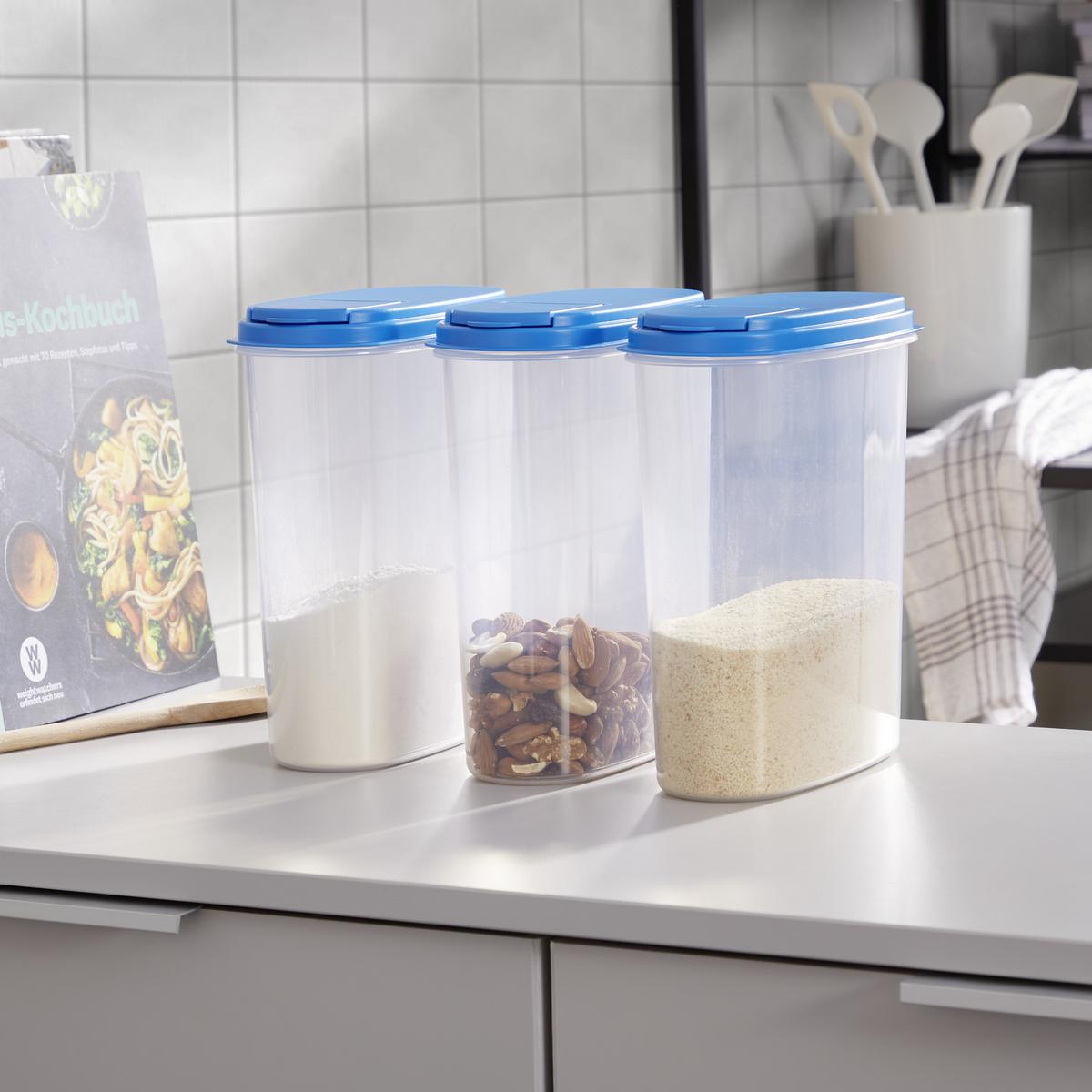 Schüttdosenset Cosima, Blau 3er Set, Je 2 Liter - Blau, Basics, Kunststoff (19/10/21cm)