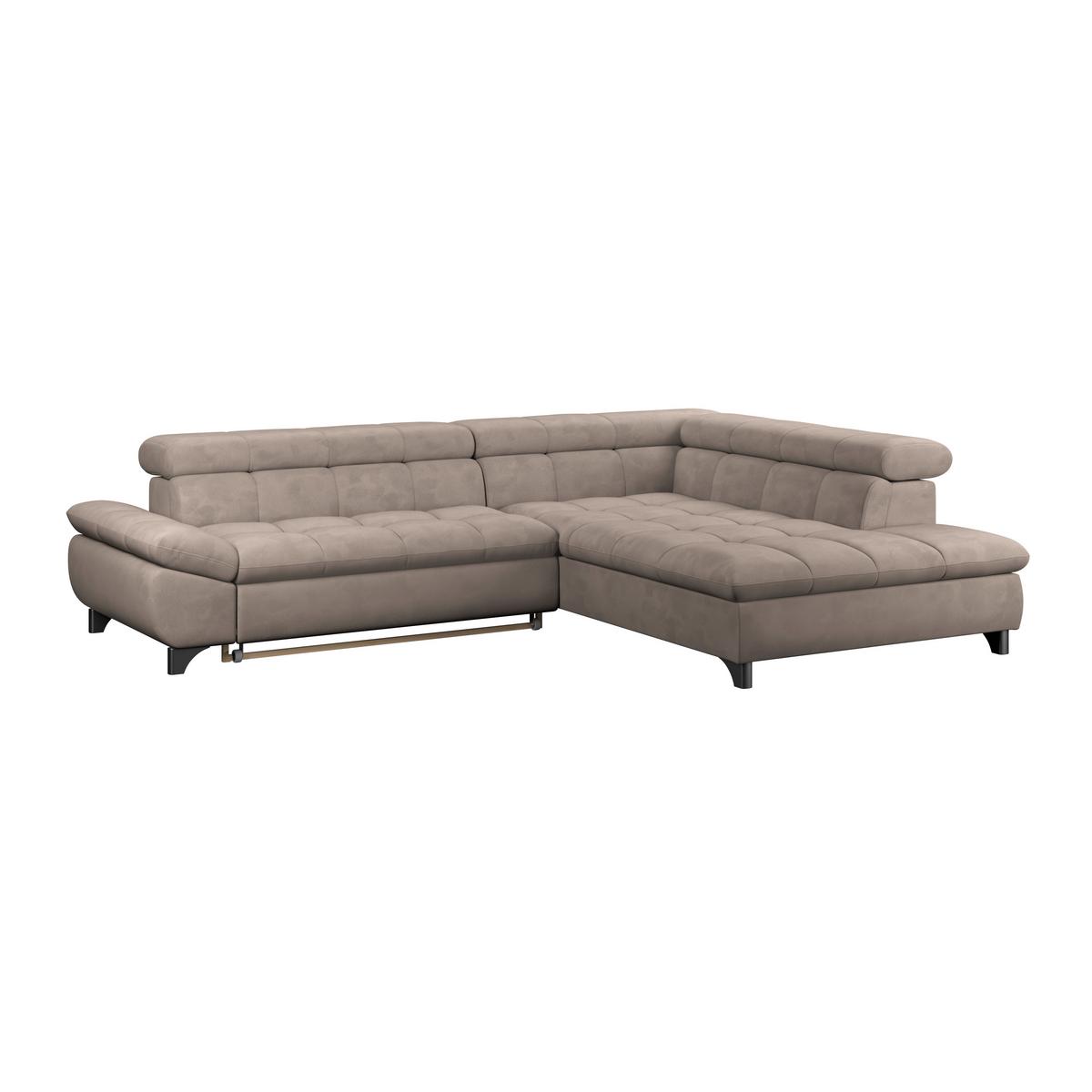 Ecksofa Gemini Grau, B; 312cm - Chromfarben/Beige, KONVENTIONELL, Textil (312/234cm)