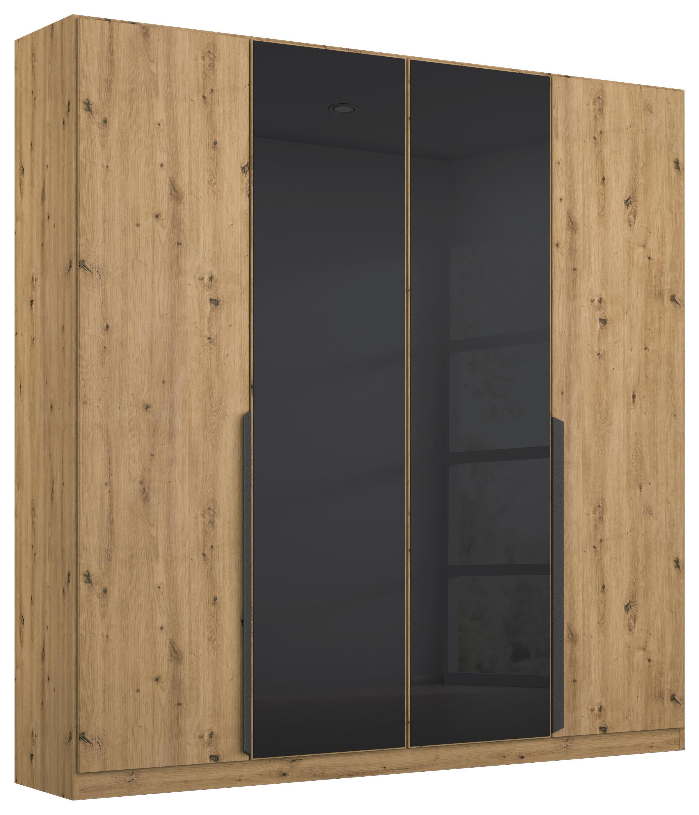 Drehtürenschrank Artemis 181 cm Anthrazit/Eiche Dekor - Anthrazit/Eiche Artisan, MODERN, Glas/Holzwerkstoff (181/210/54cm) - Rauch Möbel