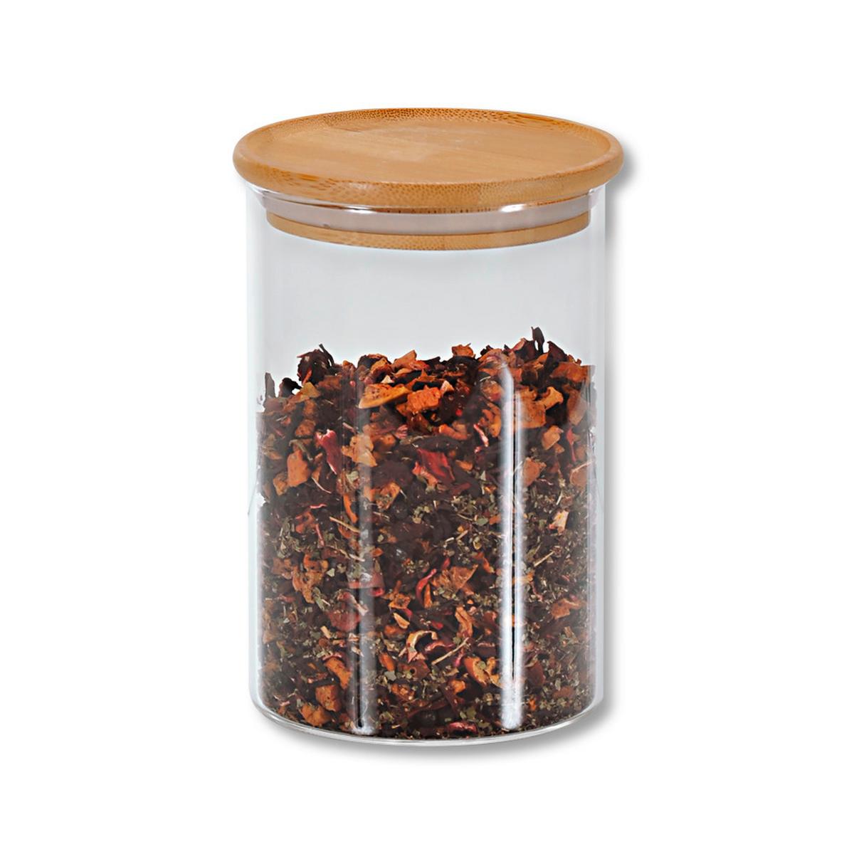 Vorratsdosen 3er-Set Versch. Größen Stapelbar - Braun, MODERN, Glas/Holz (10/20cm) - Kesper