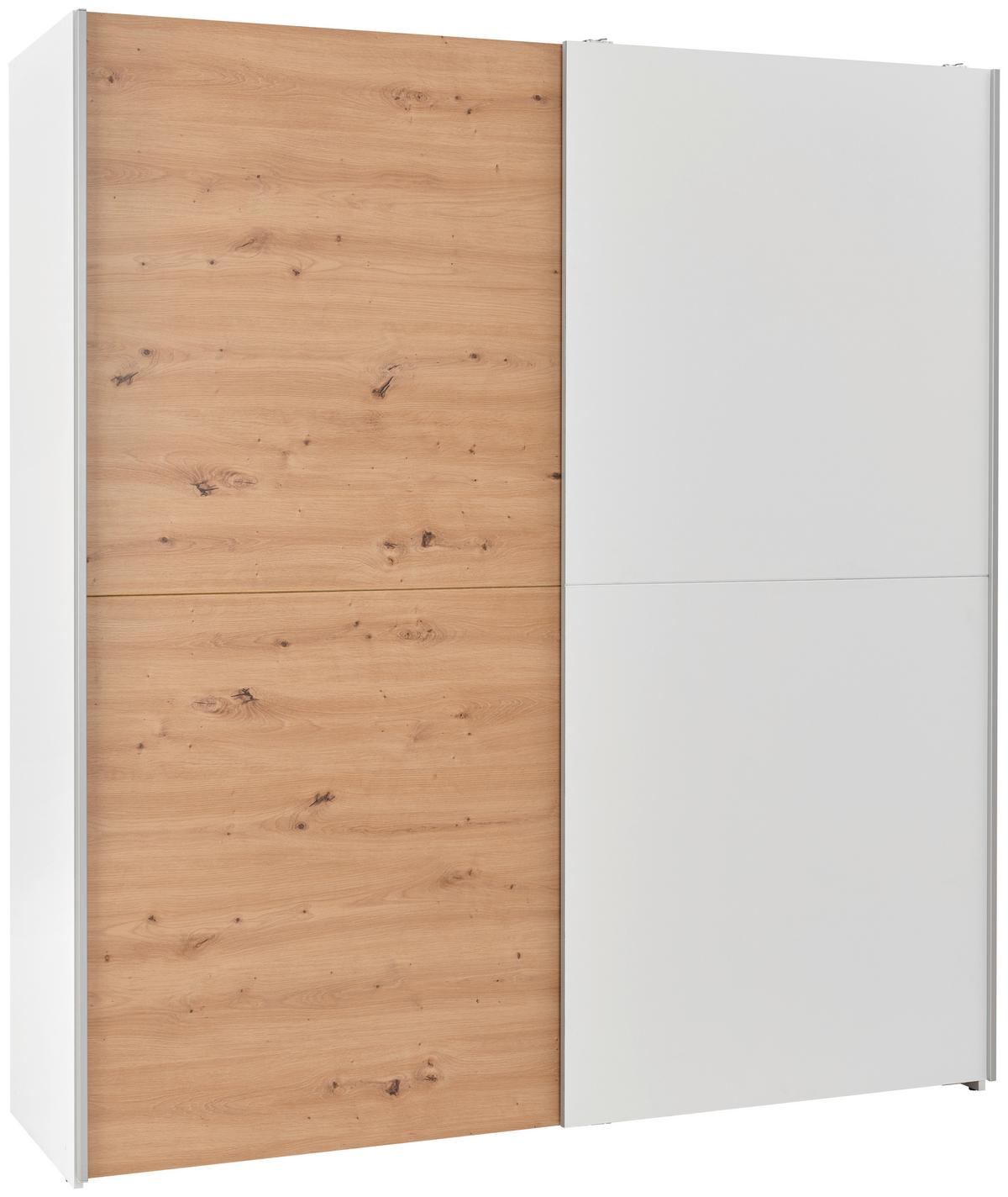 Tolóajtós Szekrény Time 170/190cm - Artisan tölgy/fehér, Basics, faalapú anyag (170/190/59cm) - Best Price