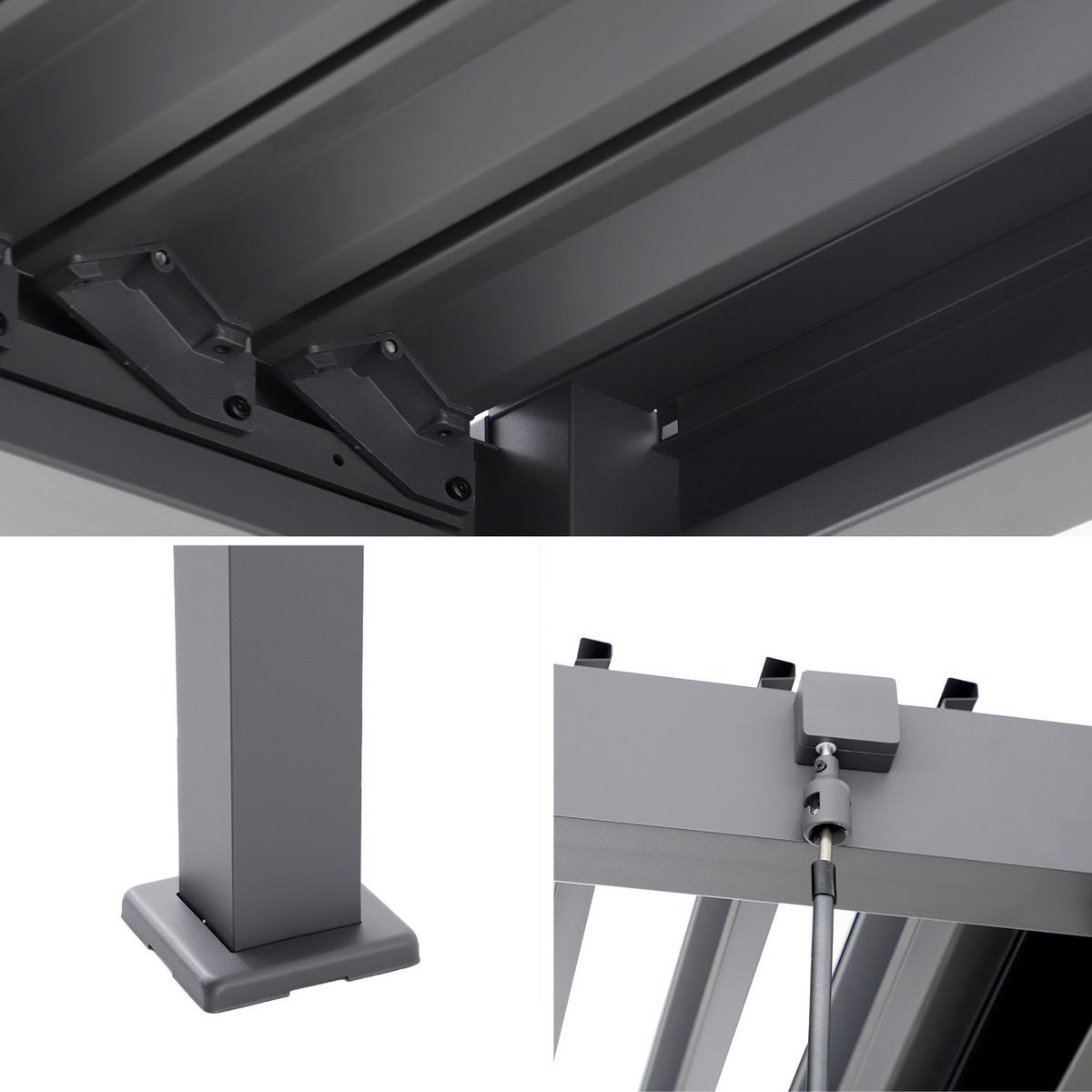 Pergola Core +110 ca. 3x6 m Aluminium,Lamellen verstellbar - Anthrazit, Basics, Metall (589/247/300cm) - Gardenson
