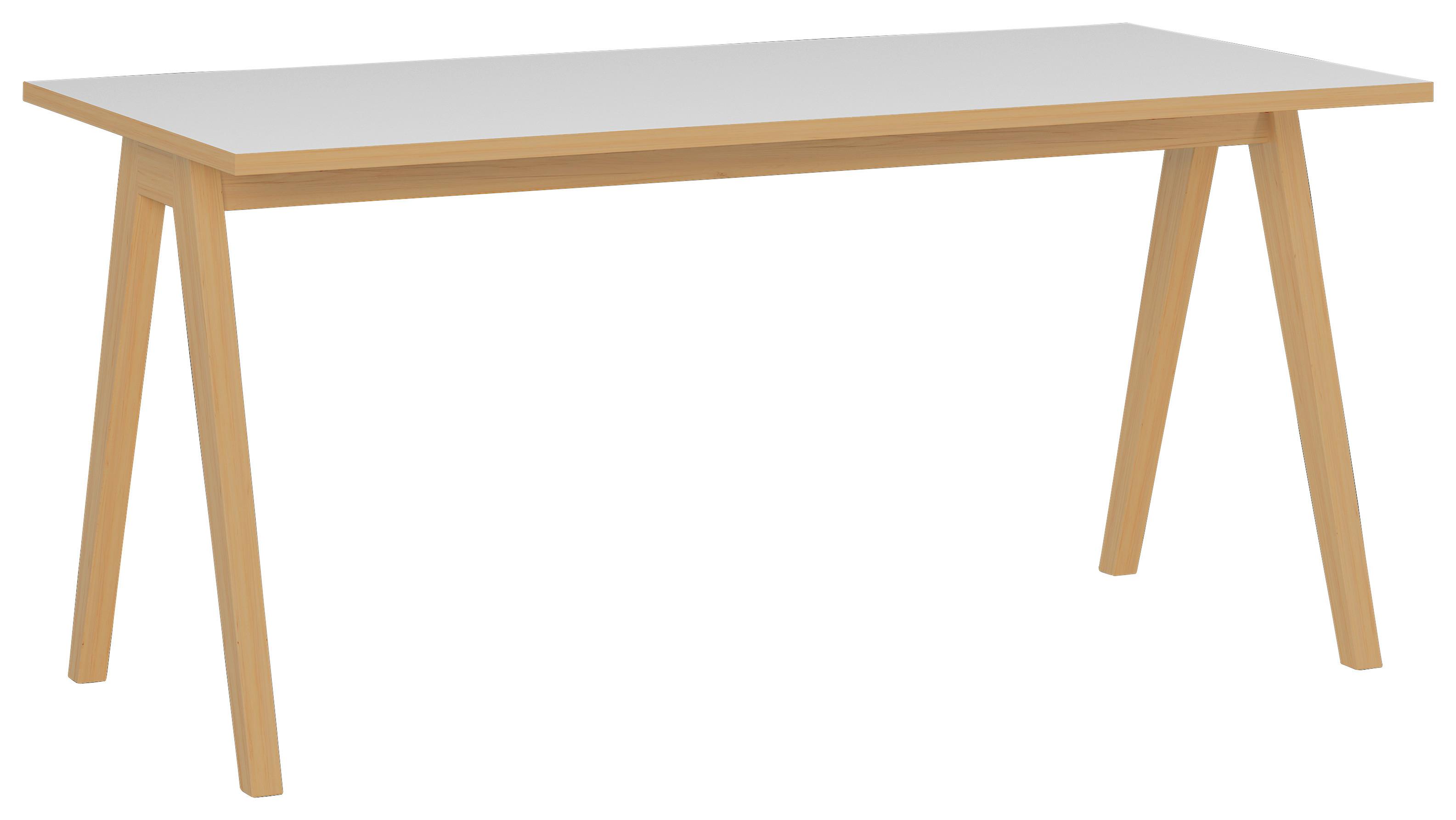 Schreibtisch B 160 H 75 cm Gw-Helsinki, Weiß/Eiche Dekor - Eichefarben/Weiß, KONVENTIONELL, Holz/Holzwerkstoff (160/80/75cm) - Germania