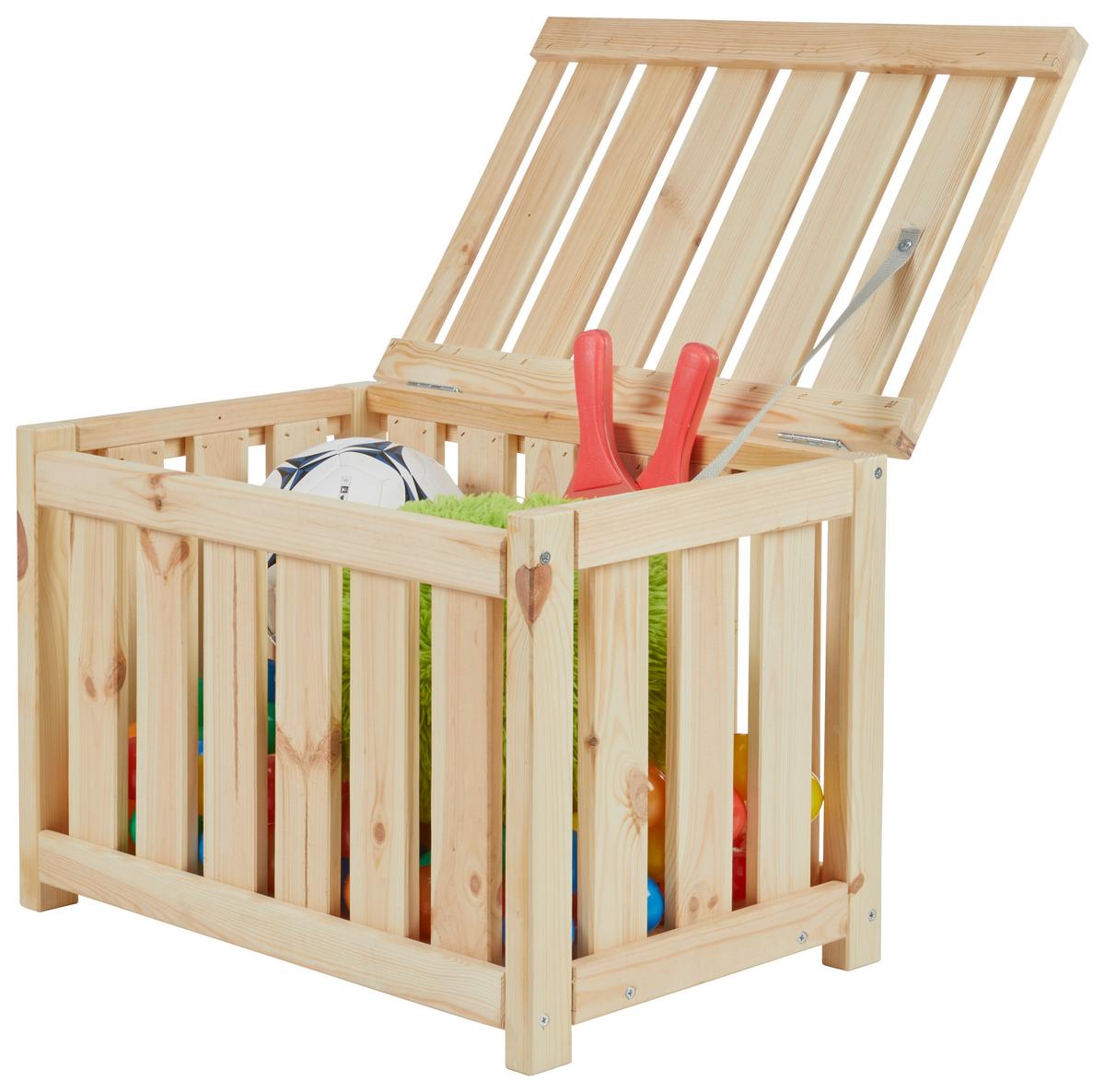 Truhe Maxi - Naturfarben, Natur, Holz (60/45/40cm)