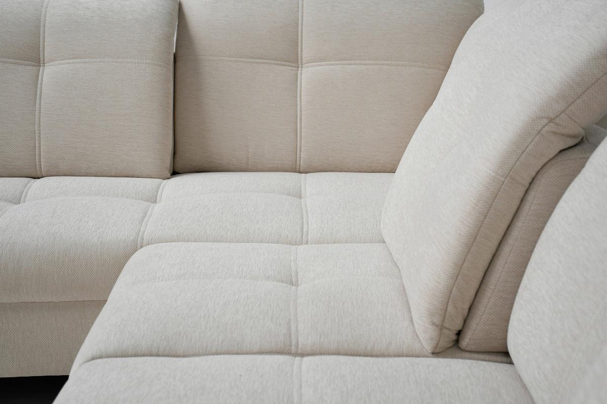 Rohová sedačka SIERRA, levá, béžová žinylka MIU - černá/béžová, Moderní, kov/textil (230/181cm) - Mömax