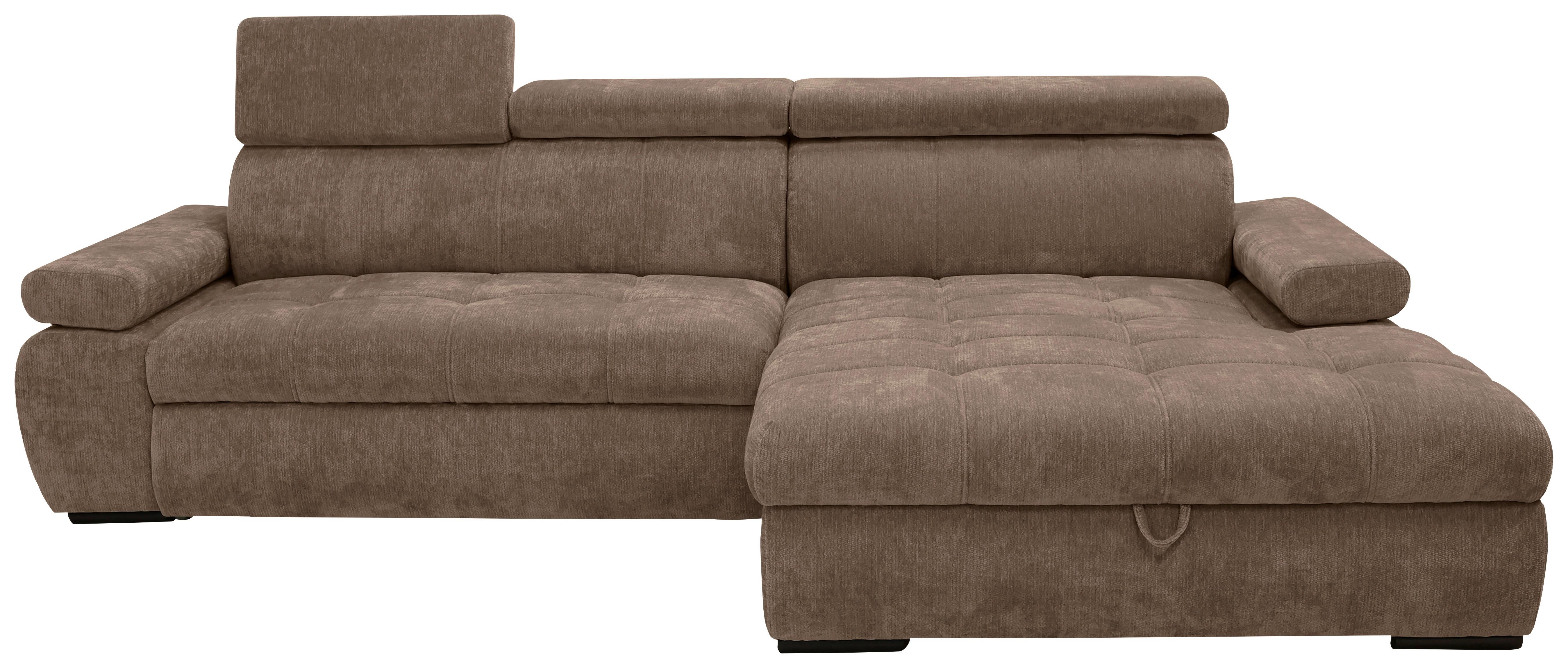 Rohová sedačka VEGAS, pravá, hnědá žinylka - černá/hnědá, Design, dřevo/textil (294/173cm)