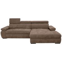 Rohová sedačka VEGAS, pravá, hnědá žinylka - černá/hnědá, Design, dřevo/textil (294/173cm)