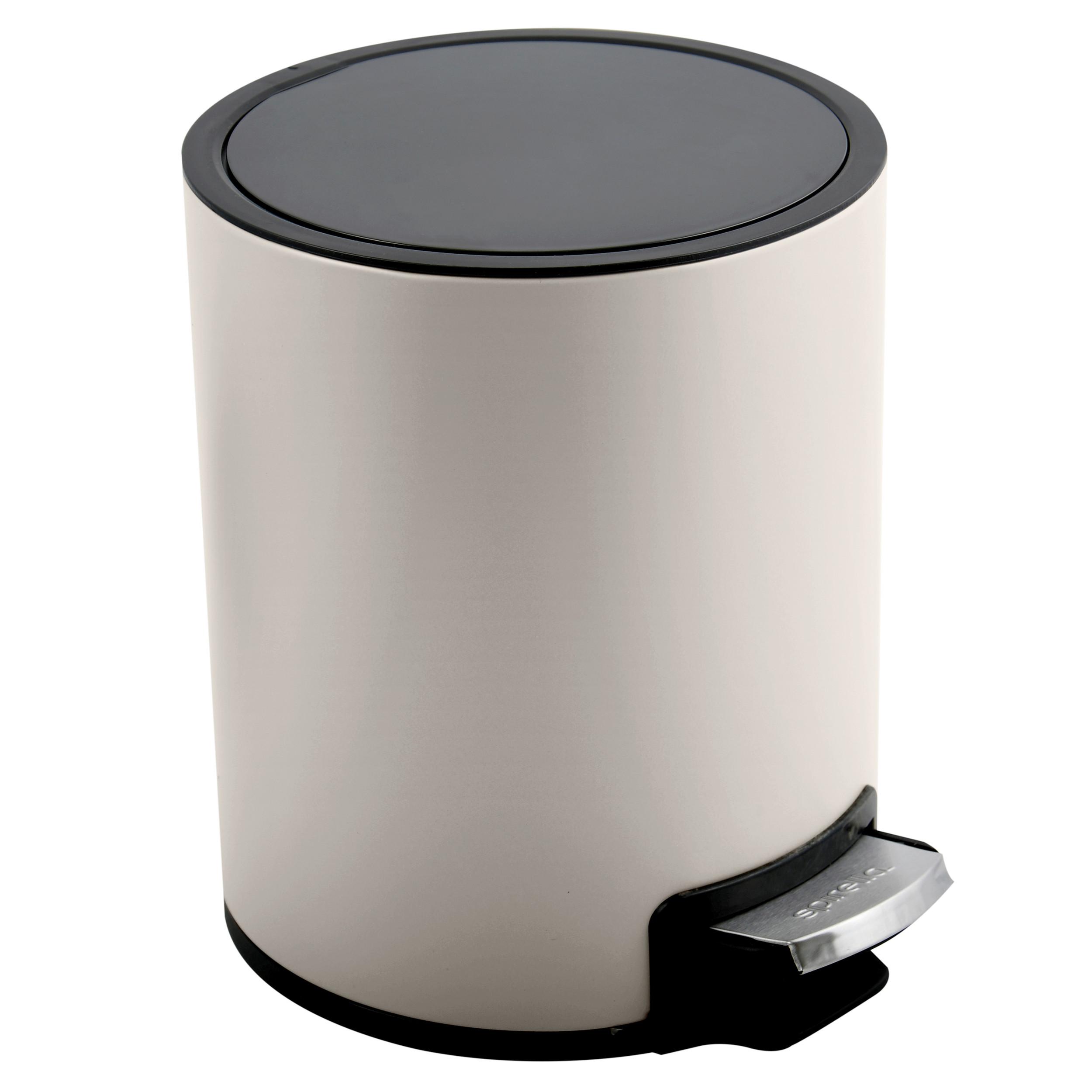 TRETEIMER RIKU - Greige/Schwarz, Basics, Kunststoff/Metall (16,8/21,8/23cm) - Spirella