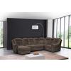 Wohnlandschaft Boston Braun Lederlook - Schwarz/Braun, KONVENTIONELL, Textil (165/333/216cm) - Livetastic
