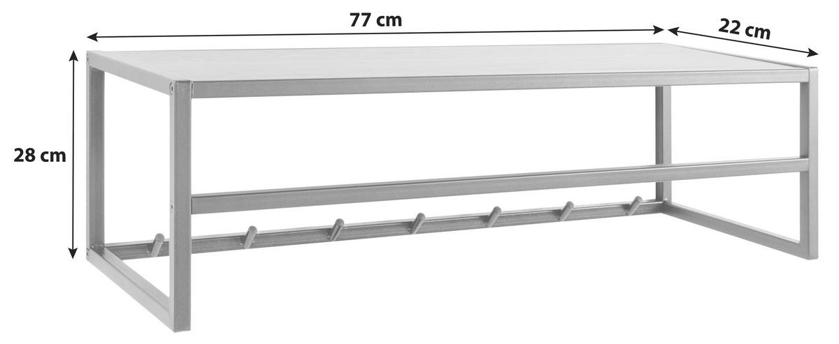 Fali Fogas Seaford 77/28cm - fekete/vad tölgy, Trend, faalapú anyag/fém (77/28/22cm) - MID.YOU
