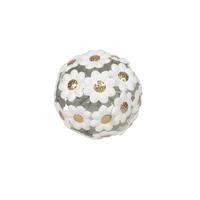 Dekokugel Sarah - Goldfarben/Weiß, KONVENTIONELL, Metall (16/16cm) - Luca Bessoni