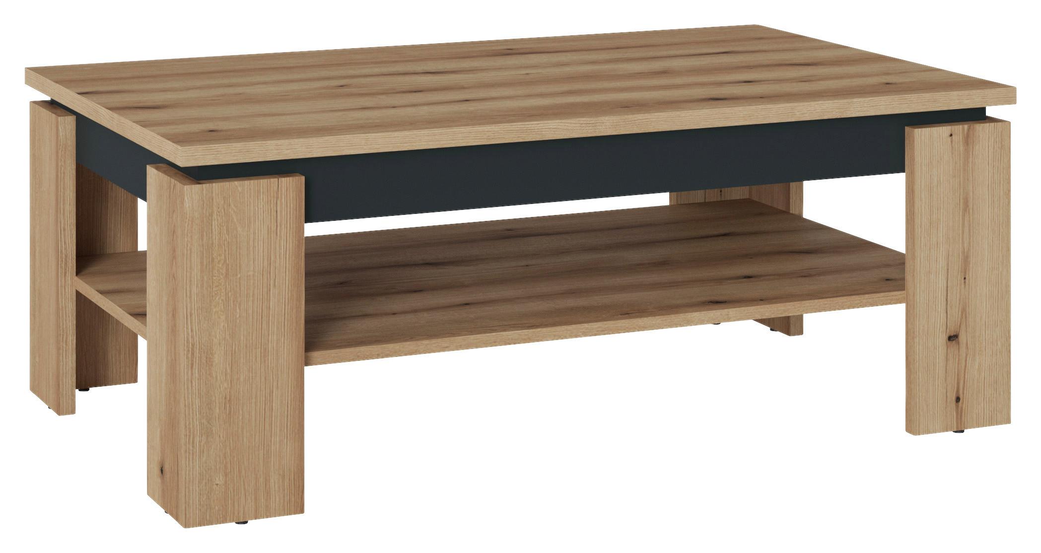 Dohányzóasztal Corte - tölgyfa/szürke, Trend, faalapú anyag (110/43/67cm)