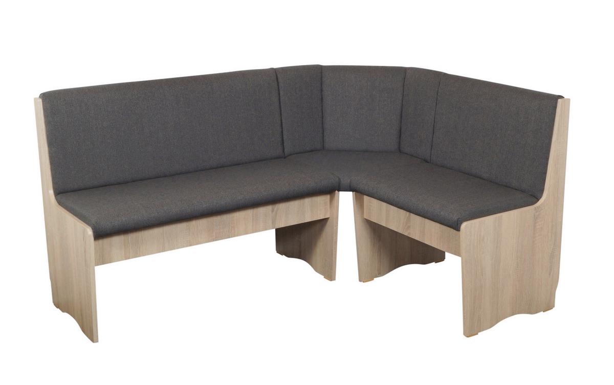 Eckbank Duisburg Artemis Anthrazit, Eiche B: 125 cm - Anthrazit/Sonoma Eiche, KONVENTIONELL, Holzwerkstoff/Textil (125/89/165cm) - MID.YOU