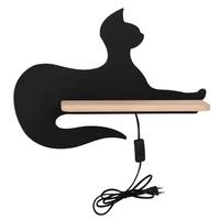Kinderwandleuchte 21-26002 Cat - Schwarz, Basics, Holz/Holzwerkstoff (36/12/26cm)