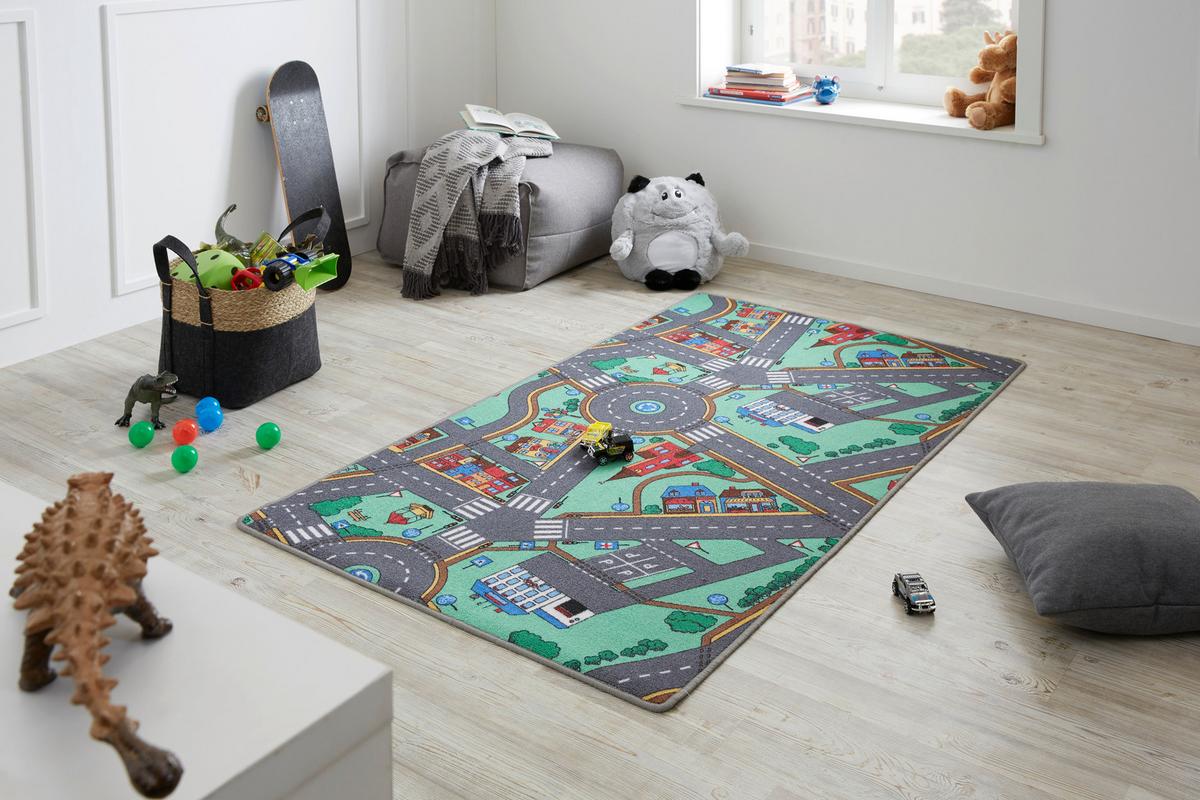 Teppich Für Kinderzimmer, Spielteppich Autos, Straßen-Motiv