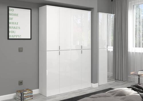 Drehtürenschrank Projekt X - Weiß Hochglanz/Weiß, MODERN, Glas/Holzwerkstoff (60/193/34cm) - MID.YOU