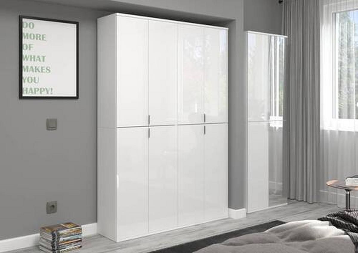 Drehtürenschrank Projekt X - Weiß Hochglanz/Weiß, MODERN, Glas/Holzwerkstoff (60/193/34cm) - MID.YOU