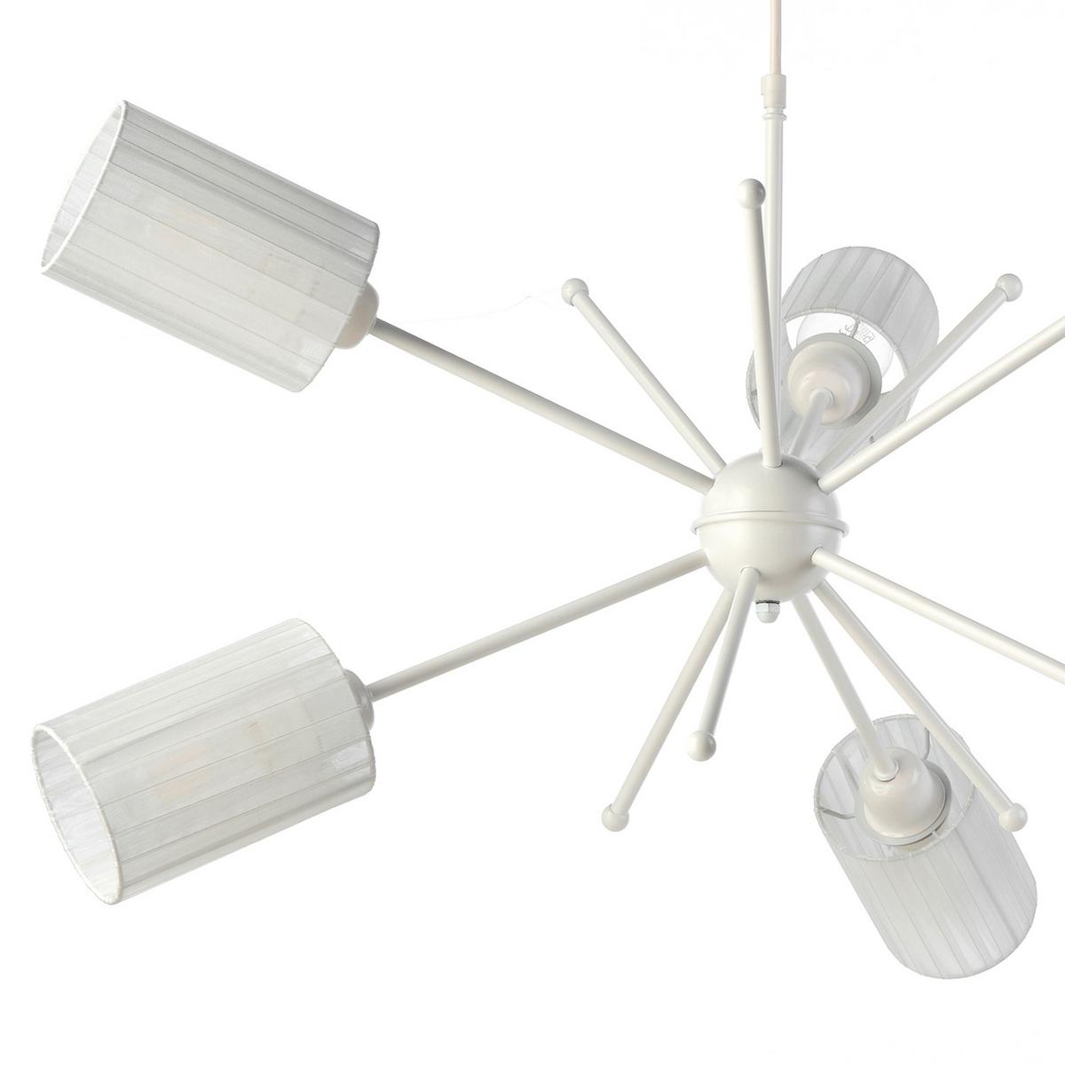 Kronleuchter Weiß Hg L: 80 cm 22w - Weiß Hochglanz, Basics, Textil/Metall (80/80/90cm)
