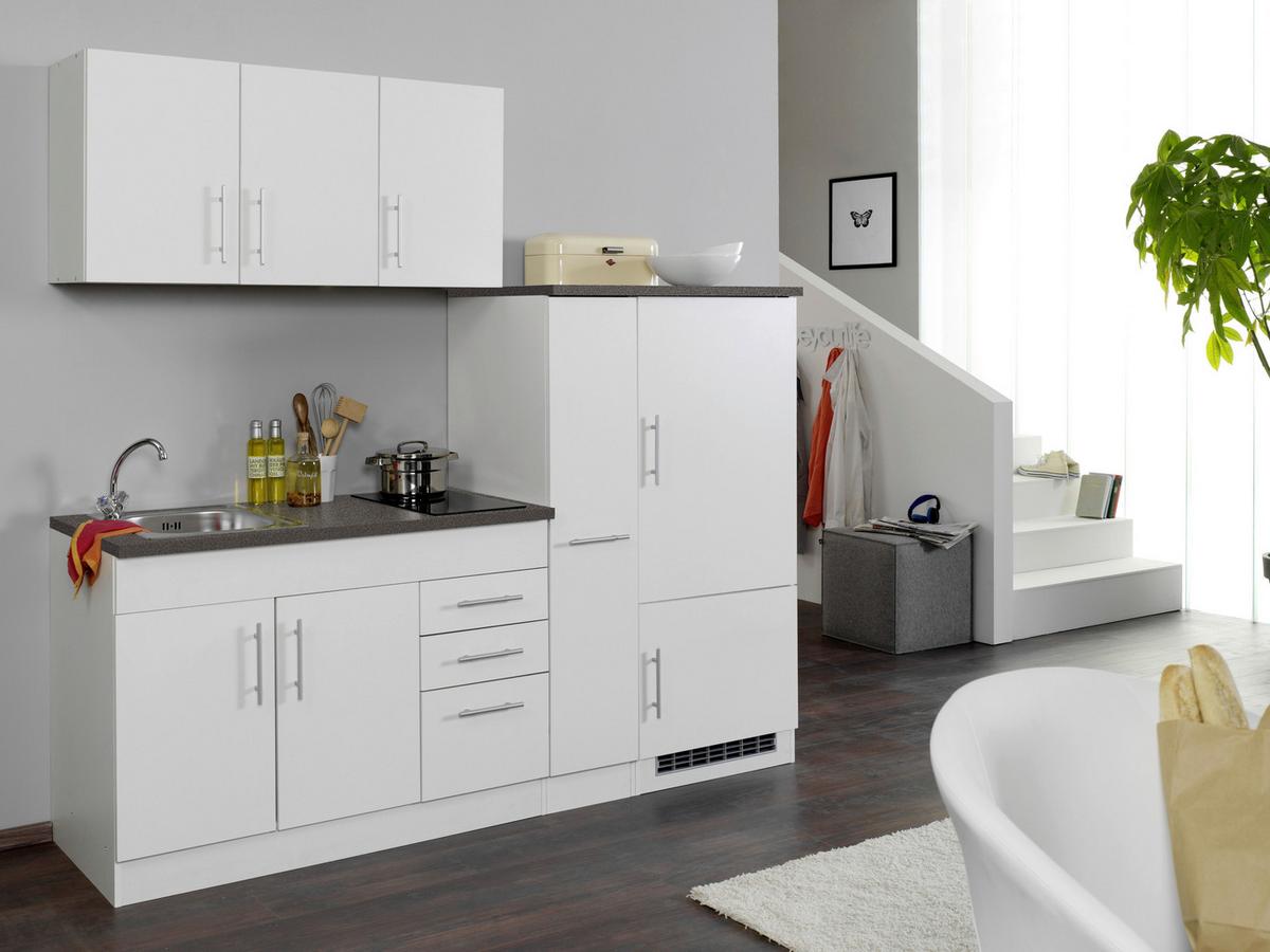 Küchenblock Toronto Weiß B: 210 cm - Graphitfarben/Weiß, MODERN, Holzwerkstoff (210cm) - Held