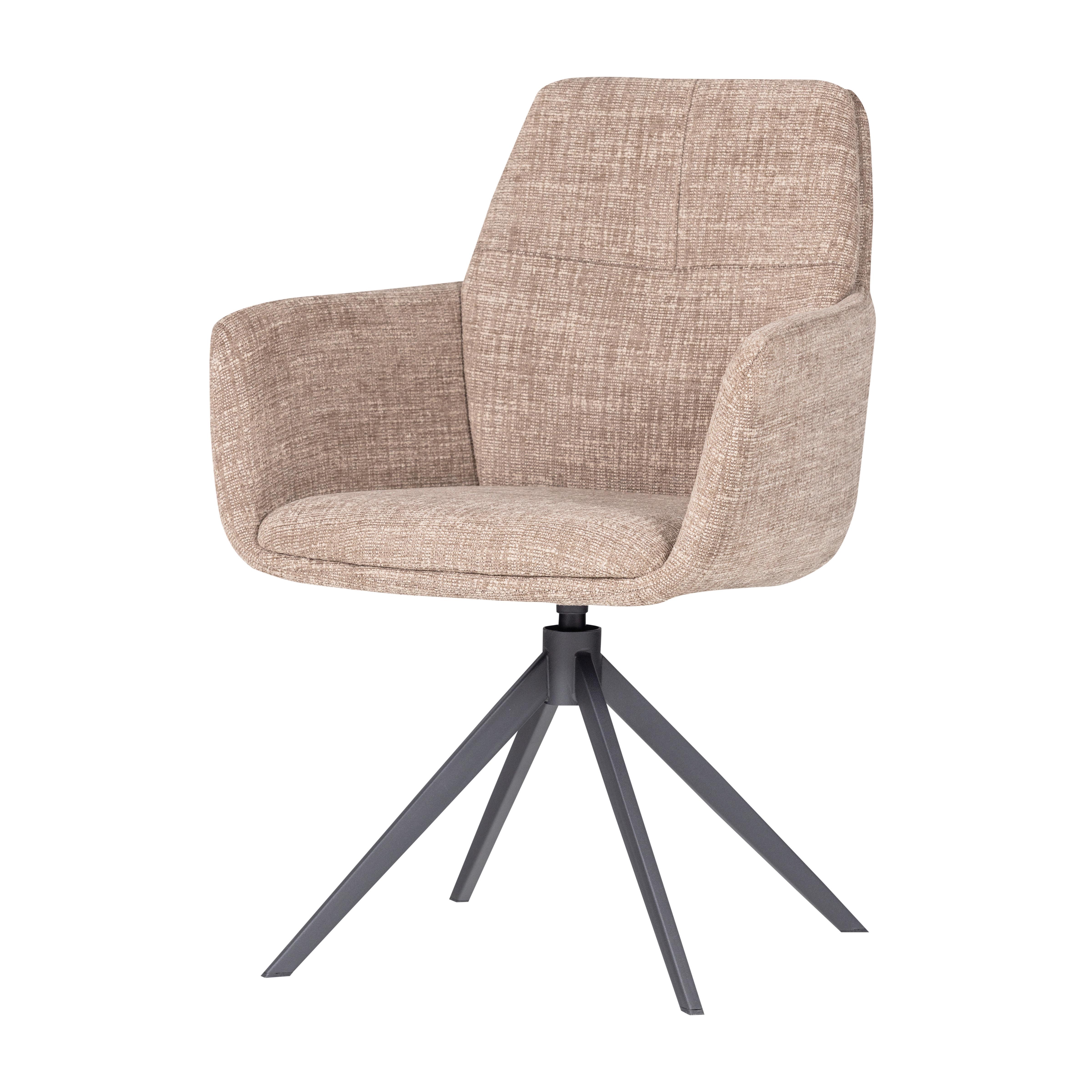 ARMLEHNSTUHL Grant Sandfarben B: 61cm - Sandfarben/Schwarz, MODERN, Textil/Metall (61/88/63cm) - Livetastic