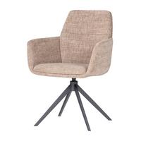 ARMLEHNSTUHL Grant Sandfarben B: 61cm - Sandfarben/Schwarz, MODERN, Textil/Metall (61/88/63cm) - Livetastic