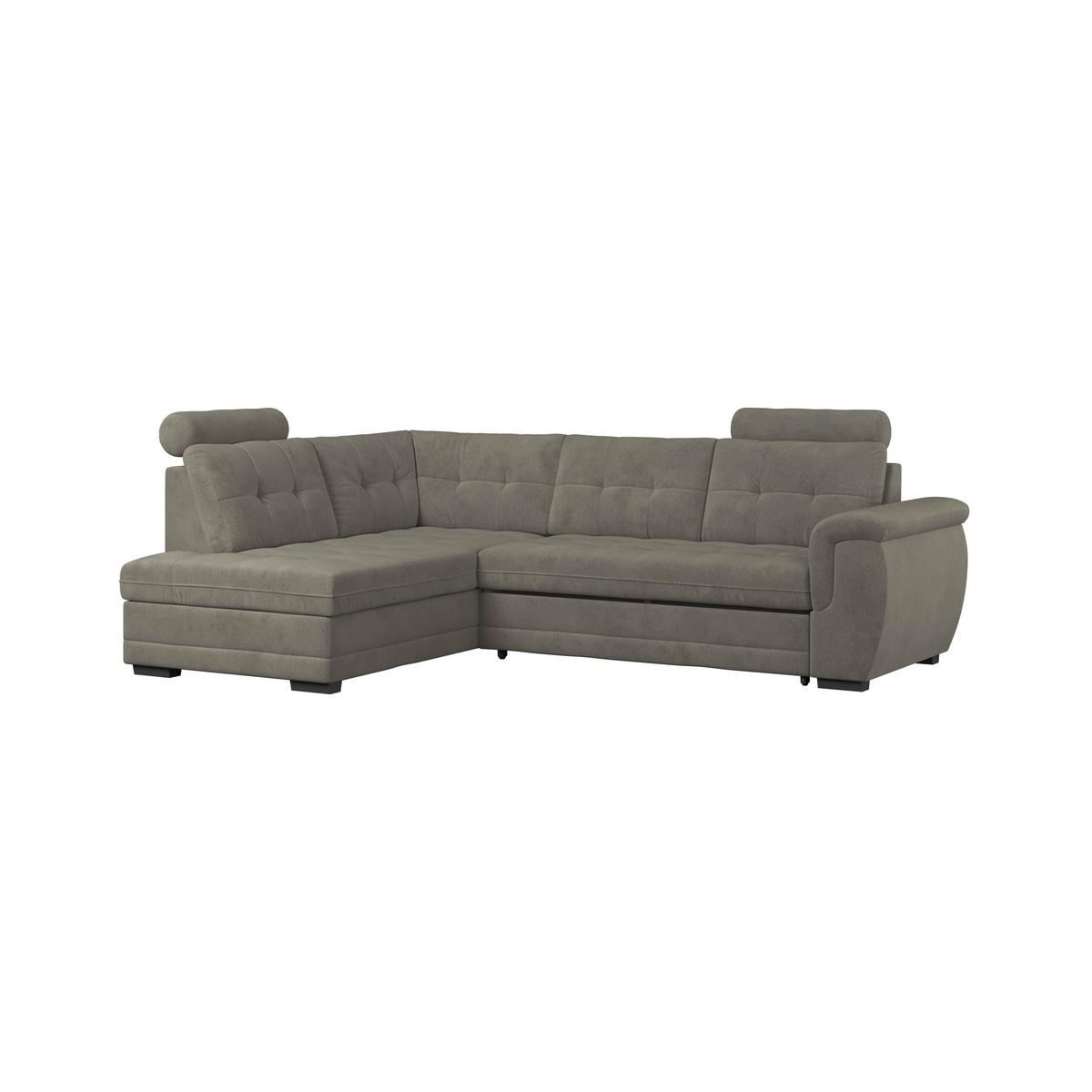Ecksofa mit Schlaffunktion Falco new Braun 183x251 cm - Schwarz/Braun, KONVENTIONELL, Textil (183/251cm) - Ondega