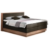 Boxspringbett mit Topper 160x200 cm Moneta - Eichefarben/Schwarz, MODERN, Holz/Textil (160/200cm) - Livetastic